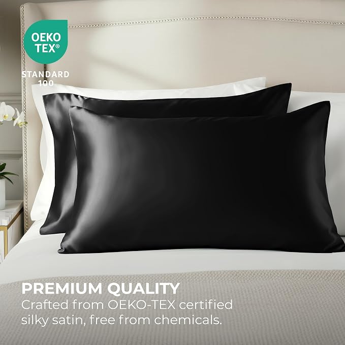 Pure Bedding Satin Pillowcase 2 Pack - Image 2