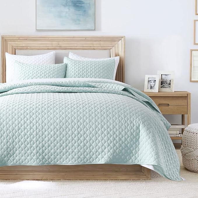 HORIMOTE HOME Quilt King Size Aqua Blue, Lightweight Quilt by HORIMOTEHOME