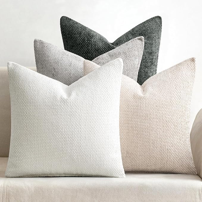 MIULEE Pack of 4 Couch Throw Pillow Covers 18x18 Inch Gray Soft Decorative by MIULEE