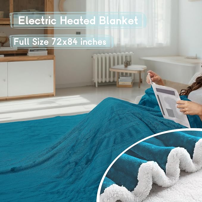 Heated Blanket Electric Blanket Full Size 72''x84'' - Image 2