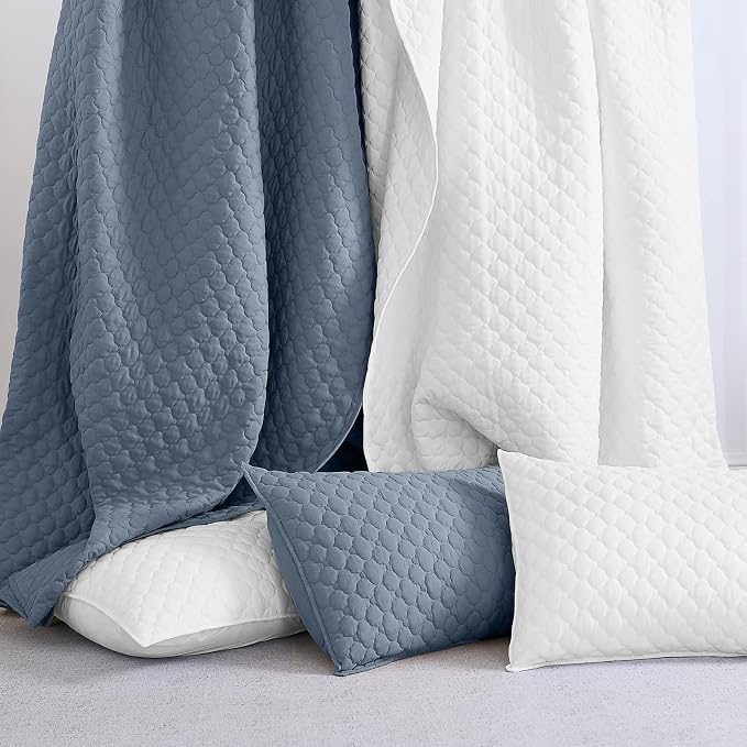 HORIMOTE HOME Quilt Twin Size Dusty Blue, Lightweight Quilt - Image 5