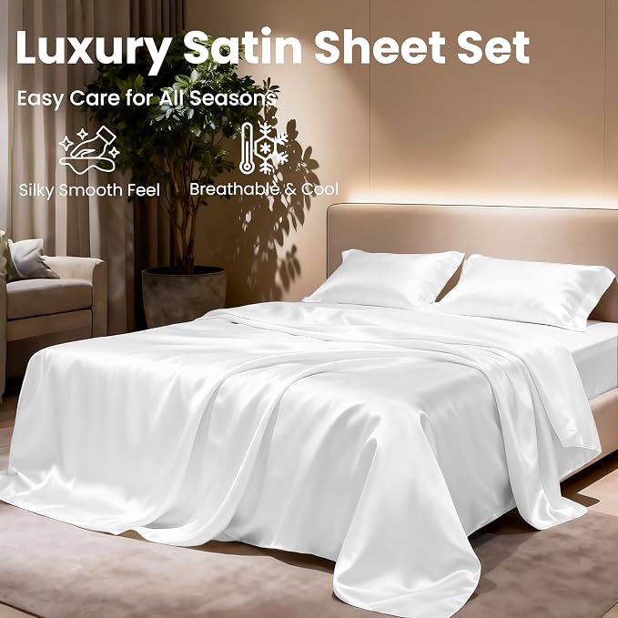 Love's cabin Twin Silky Soft Satin Bed Linen Set - Image 8