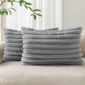 Pallene Faux Fur Plush Lumbar Throw Pillow Covers 12x20 Set of 2, Luxury Soft by PALLENE