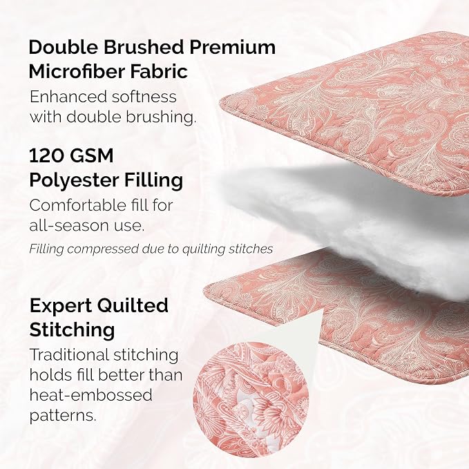 Southshore Fine Living, Inc. Paisley Quilt Set King/California Size, Light - Image 3