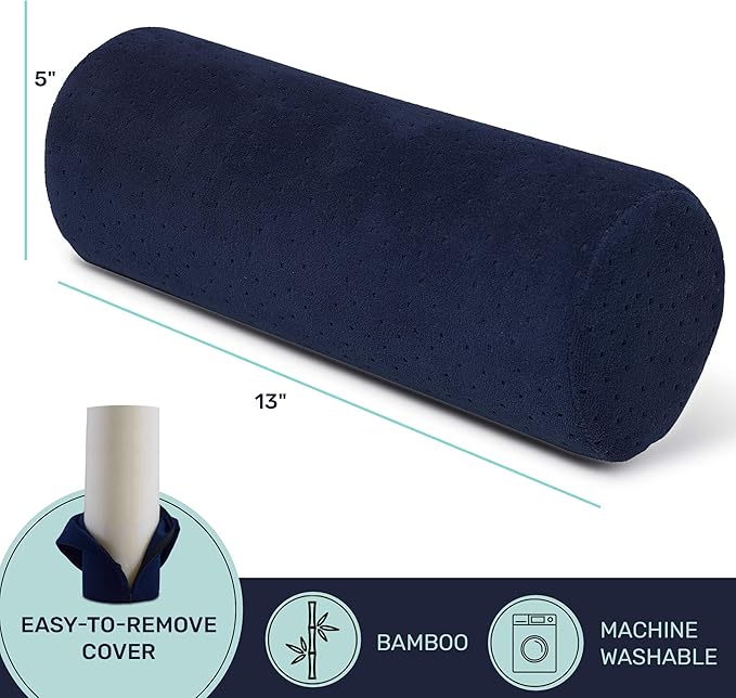AllSett Health Round Cervical Roll Cylinder Bolster Pillow - Image 5