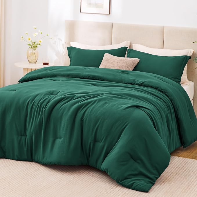 Love's cabin Dark Green Twin/Twin XL Comforter Set, 2-Piece Prewashed Bed Set by Lovescabin