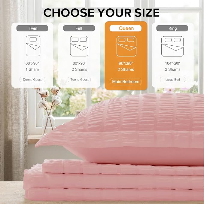 Cozyide Pink Duvet Cover Queen Size, 3 Pieces Bedding Duvet Covers, Soft - Image 3