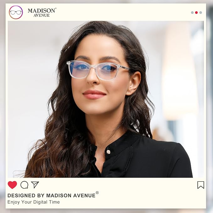 Madison Avenue Blue Light Blocking Glasses Anti Eyestrain UV Glare Blue Light - Image 2