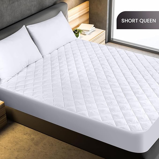 Utopia Bedding Quilted Fitted Mattress Pad, Short Queen Size, Elastic Fitted - Image 2