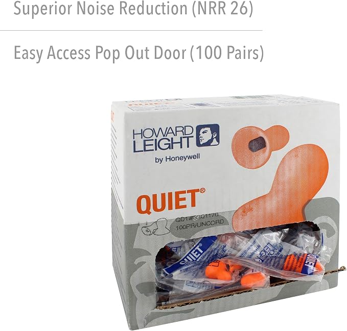 Howard Leight by Honeywell by Quiet Reusable Earplugs, 100 Pairs - Image 2