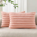 Pallene Faux Fur Plush Lumbar Throw Pillow Covers 12x20 Set of 2, Luxury Soft by PALLENE