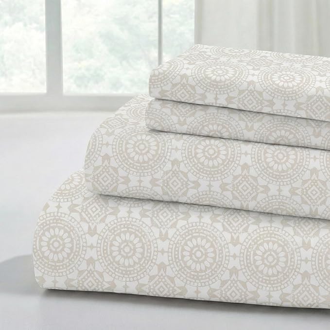 Modern Threads Printed 4-Piece Extra Soft Bedding Sheets & Pillowcase Set by ModernThreads