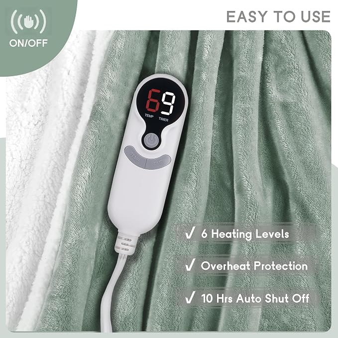 Heated Blanket Electric Blanket Full Size 72''x84'' - Image 4