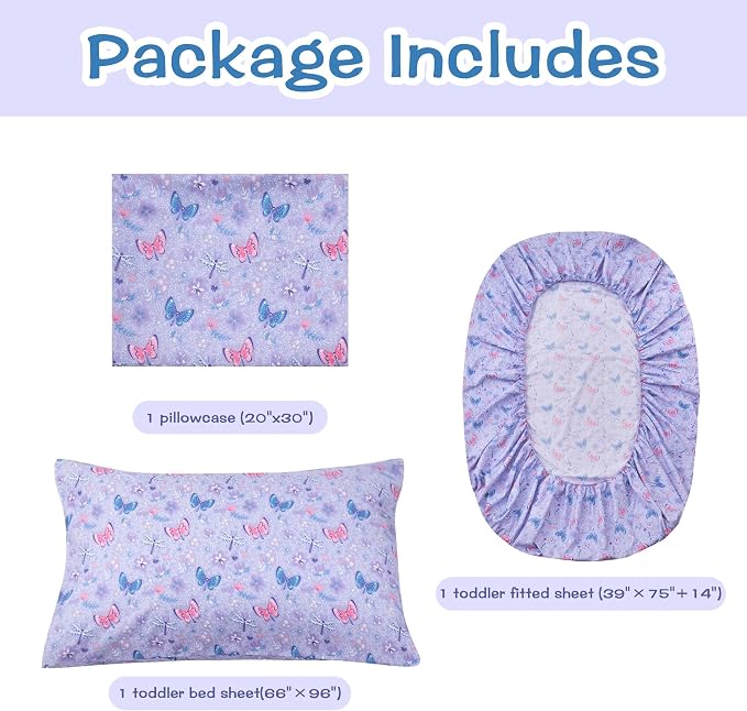 lasoftan Kids Sheet Set Twin Size 3 Pcs, Girls Sheet Set - Image 4