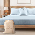 1000 Thread Count Light Blue King Fitted Sheet Only Deep Pocket, Egyptian by GoodSleepBedding