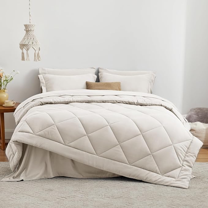 Love's cabin Full Comforter Set Off White, 7 Pieces Full Bed in a Bag, All - Image 2
