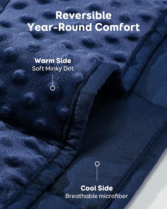 Kivik Weighted Blanket 15 lbs for Adults, Minky Dot Heavy Blankets, Microfiber - Image 4