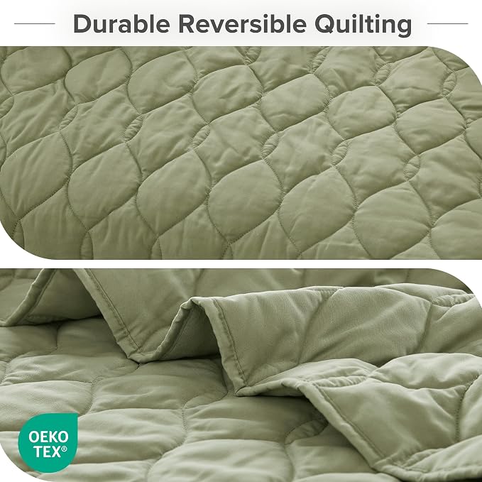 Comfort Spaces Twin Quilt Set Modern Reversible Ogee Coverlet Twin Bedding Set - Image 4