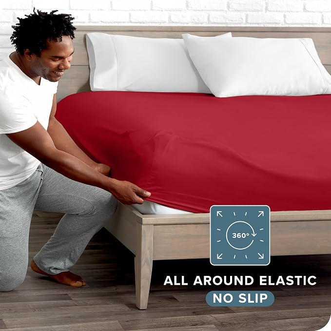 Bare Home Fitted Bottom Sheet Queen Size - Image 3