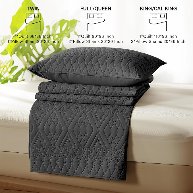 akkialla Full/Queen Size Quilt Bedding Set, Modern Style Geoetric Pattern - Image 7