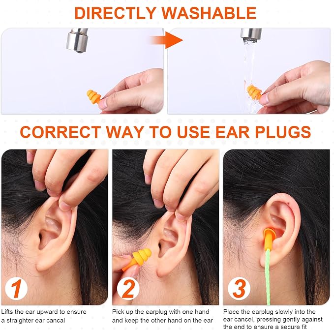 Tondiamo 200 Pairs Ear Plugs Reusable Silicone Earplugs - Image 4