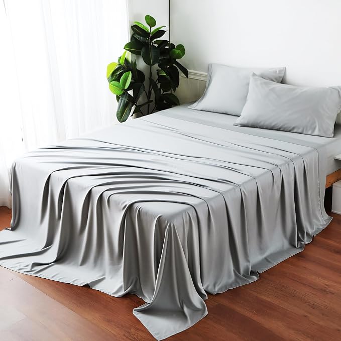 Bamboo Viscose Flat Sheets Only, 400 Thread Count Sateen Weave King Size Flat - Image 7