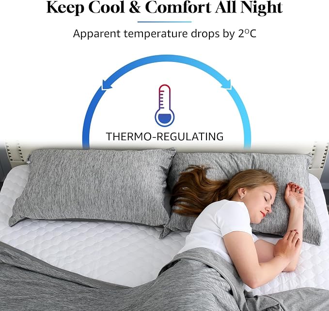 CHOSHOME Cooling Pillow Cases Zipper Pillow Covers Q-Max > 0.45 Zippered - Image 3