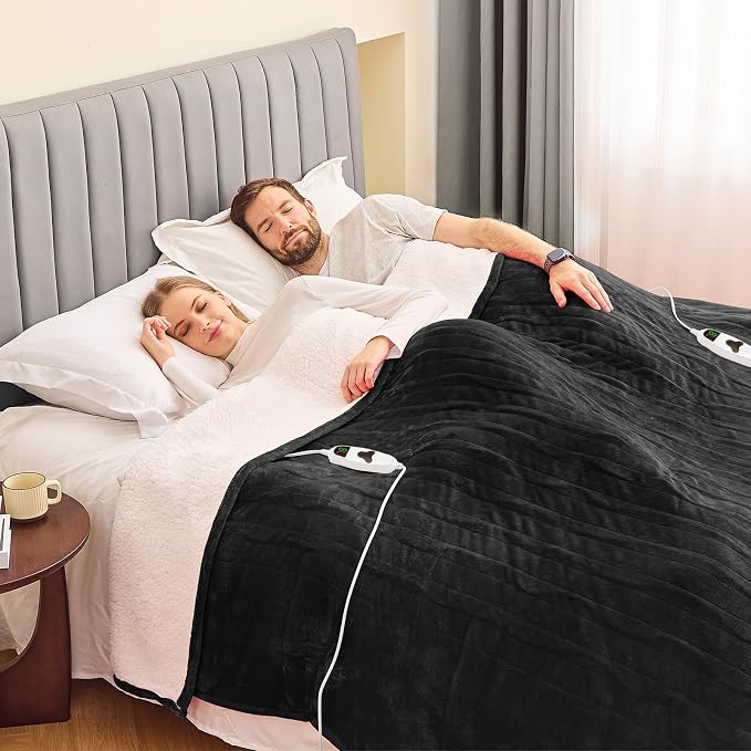 greenoak Heated Blanket Electric Queen Size 84"X90" Dual Control, Heating - Image 3