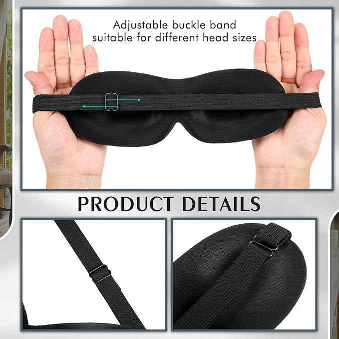 Bonuci 12 Pack Sleep Mask Blackout 3D Eye Mask - Image 4