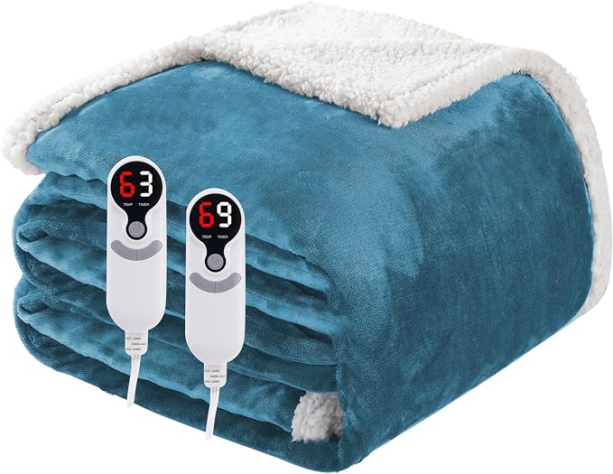 Electric Heated Blanket Queen Size 84"x90", Soft Flannel by Soypipo