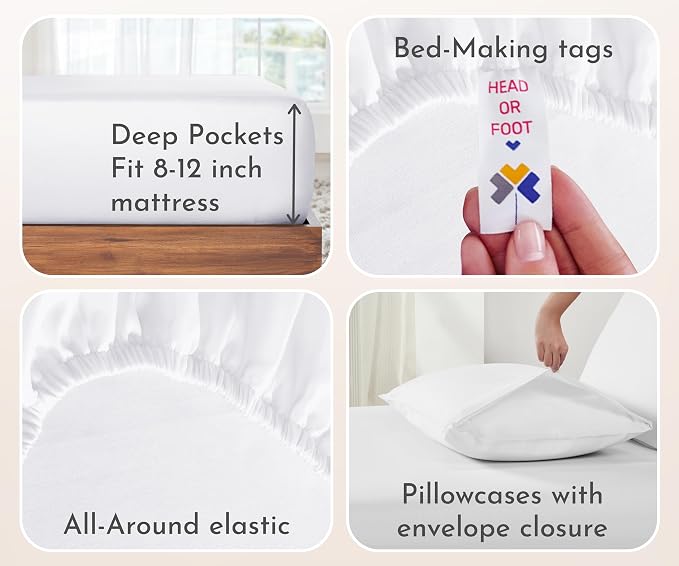 California Design Den 100% Cotton 2-Pack Twin Size Bed Sheets, Soft & Durable - Image 5