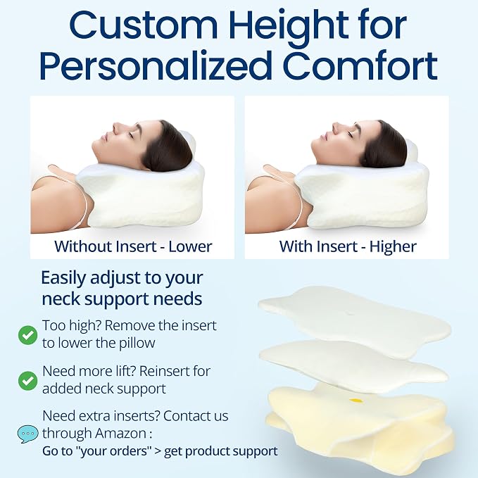 Cervical Neck Pillow for Sleeping, Ergonomic Contour Soft Non Collapsing Memory - Image 6