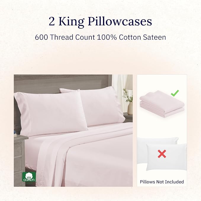 CALIFORNIA DESIGN DEN Luxuriously Soft Hotel Quality 600 Thread Count, 100% - Image 4