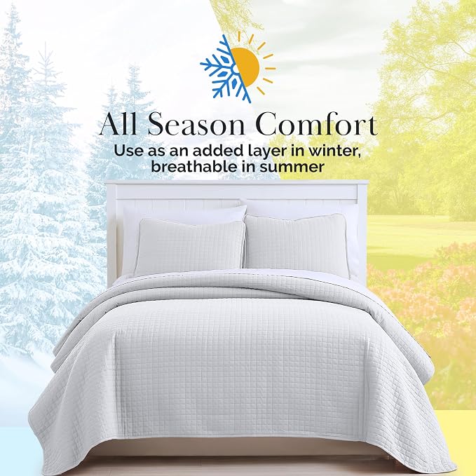 Southshore Fine Living, Inc. White Queen Quilt Bedding Set, Dual Fit Luxury - Image 9