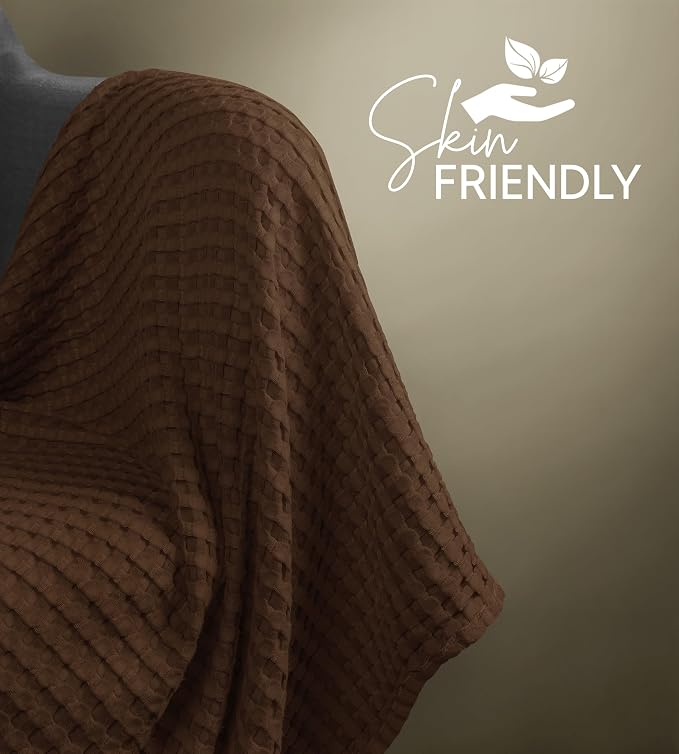 Utopia Bedding 100% Cotton Waffle Weave Blanket Queen Size - Image 9