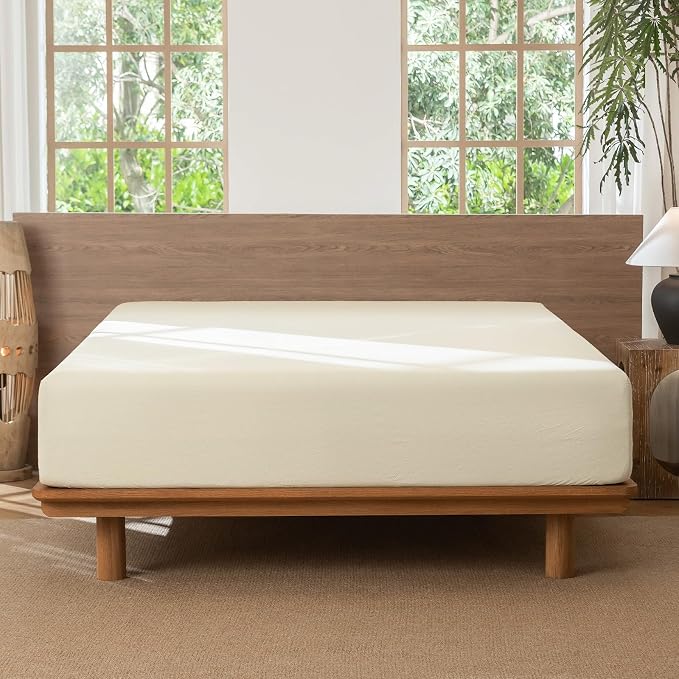 MooMee Fitted Bottom Sheet Only 100% Washed Cotton Linen Like Textured - Image 6