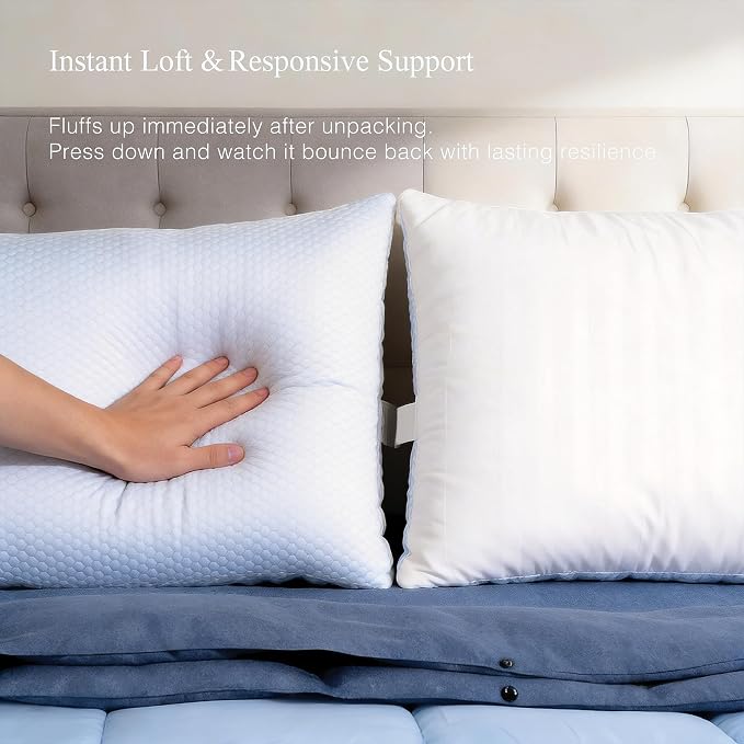 Blue Ridge Home Fashions Luxury Hotel Quality Cooling Pillows King Size Set of 2 - Image 9