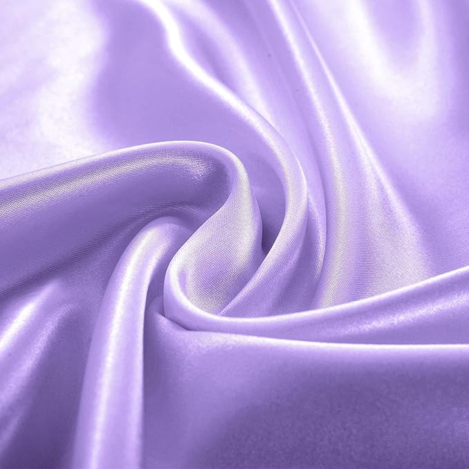 Homiest Lavender Satin Fitted Sheet Full Size, Deep Pocket, Luxury & Ultra Soft - Image 4