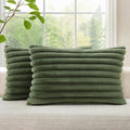 decorUhome Cozy Faux Fur Throw Pillow Covers 12x20 Set of 2 Decorative Soft by decorUhome
