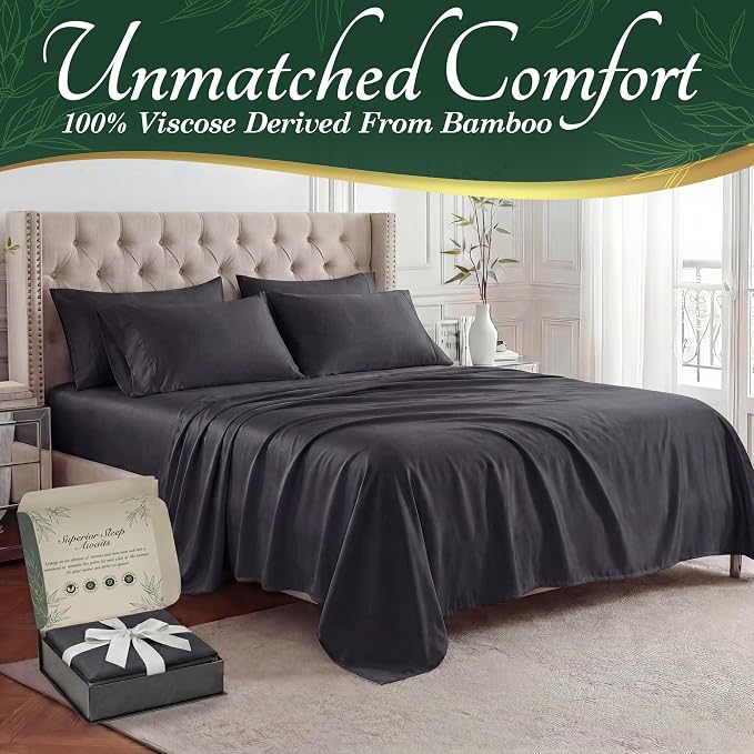 DECOLURE 100% Viscose Derived from Bamboo Sheets Twin Size - Image 2