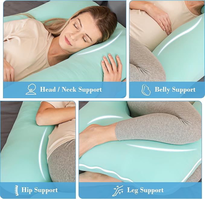 Cute Castle Cooling Cover Pregnancy Pillows, Soft U-Shape Maternity Pillow - Image 6