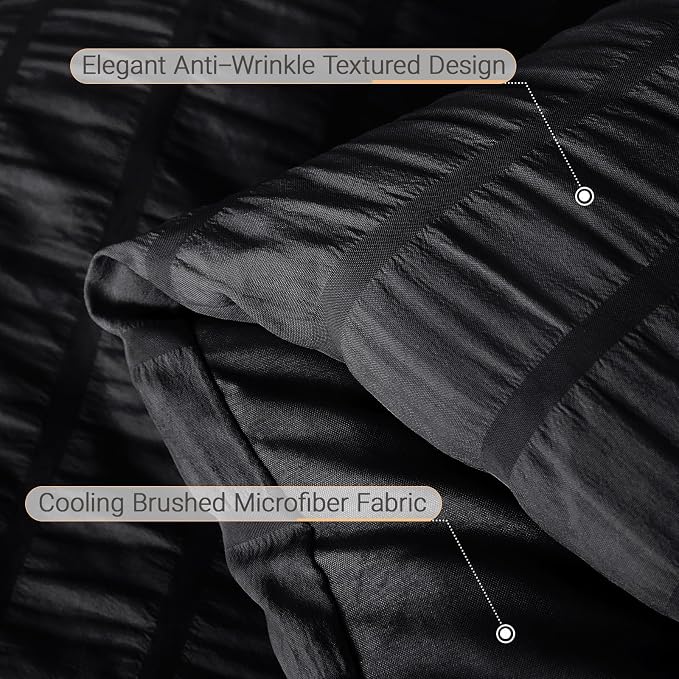 MUXHOMO 5 Pieces Twin XL Comforter Set, Seersucker Bed in a Bag Twin XL Size - Image 6
