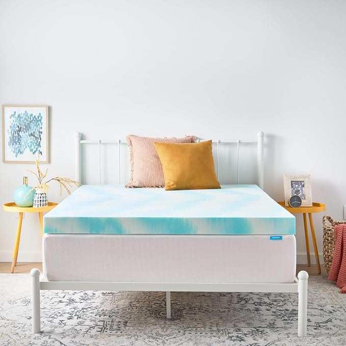 Linenspa 4 Inch Swirl Gel Memory Foam Mattress Topper, Twin Size – Cooling Gel - Image 9