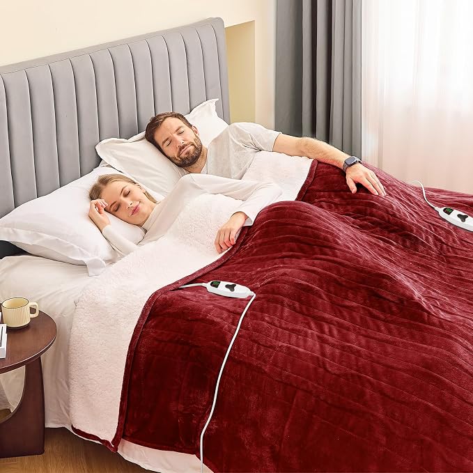 greenoak Heated Blanket Electric Queen Size 84"X90" Dual Control, Heating - Image 3