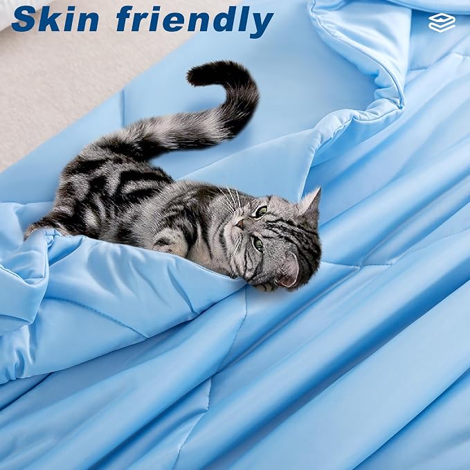 Cooling Comforter King Size, Double-Sided Cold Tech Fabric Quilted Bed - Image 6