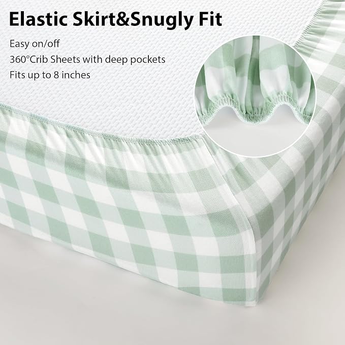 Baby Crib Sheets for Boys and Girls, 3 Pack Fitted Crib Sheets Neutral for - Image 5