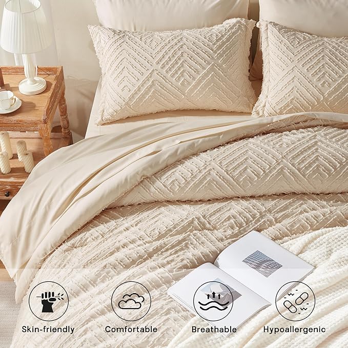 Zzlpp Full Comforter Set 7 Pieces, All Season Boho Bedding Sets - Image 3