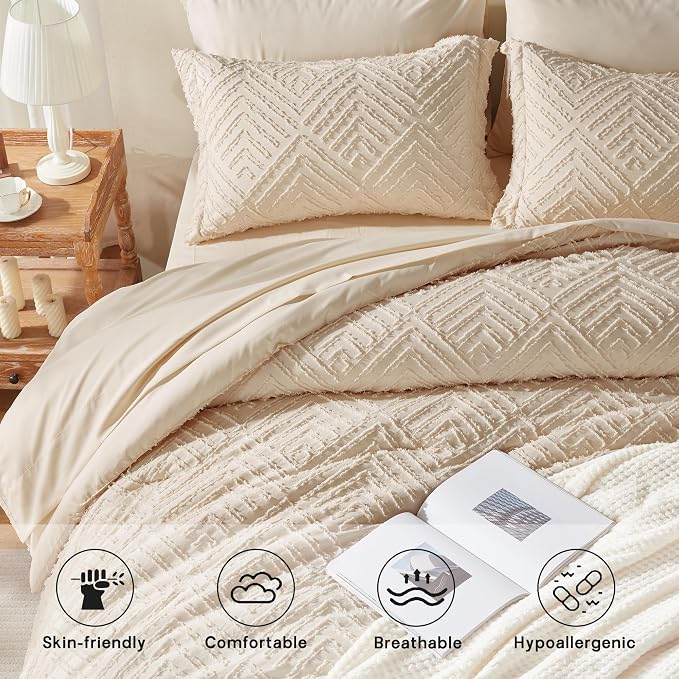 Zzlpp King Size Comforter Set 7 Pieces, All Season Boho Bedding Sets - Image 3