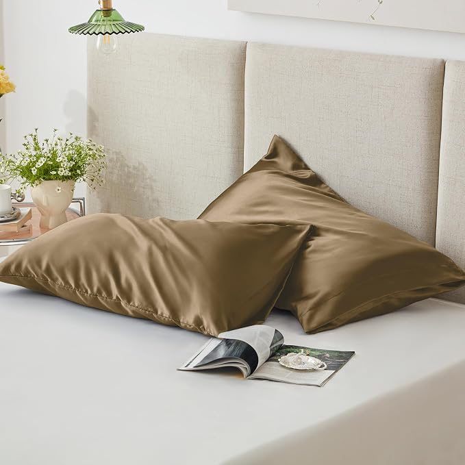 Love's cabin Satin Pillowcase Set of 2 Queen Size 20x30, Cooling Pillow Covers - Image 5