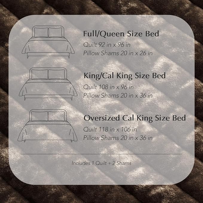 EVERGRACE Velvet Quilt Set Queen Size, Luxurious Soft Striped Channel Bedding - Image 9